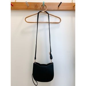 Black cat shaped vegan leather crossbody bag